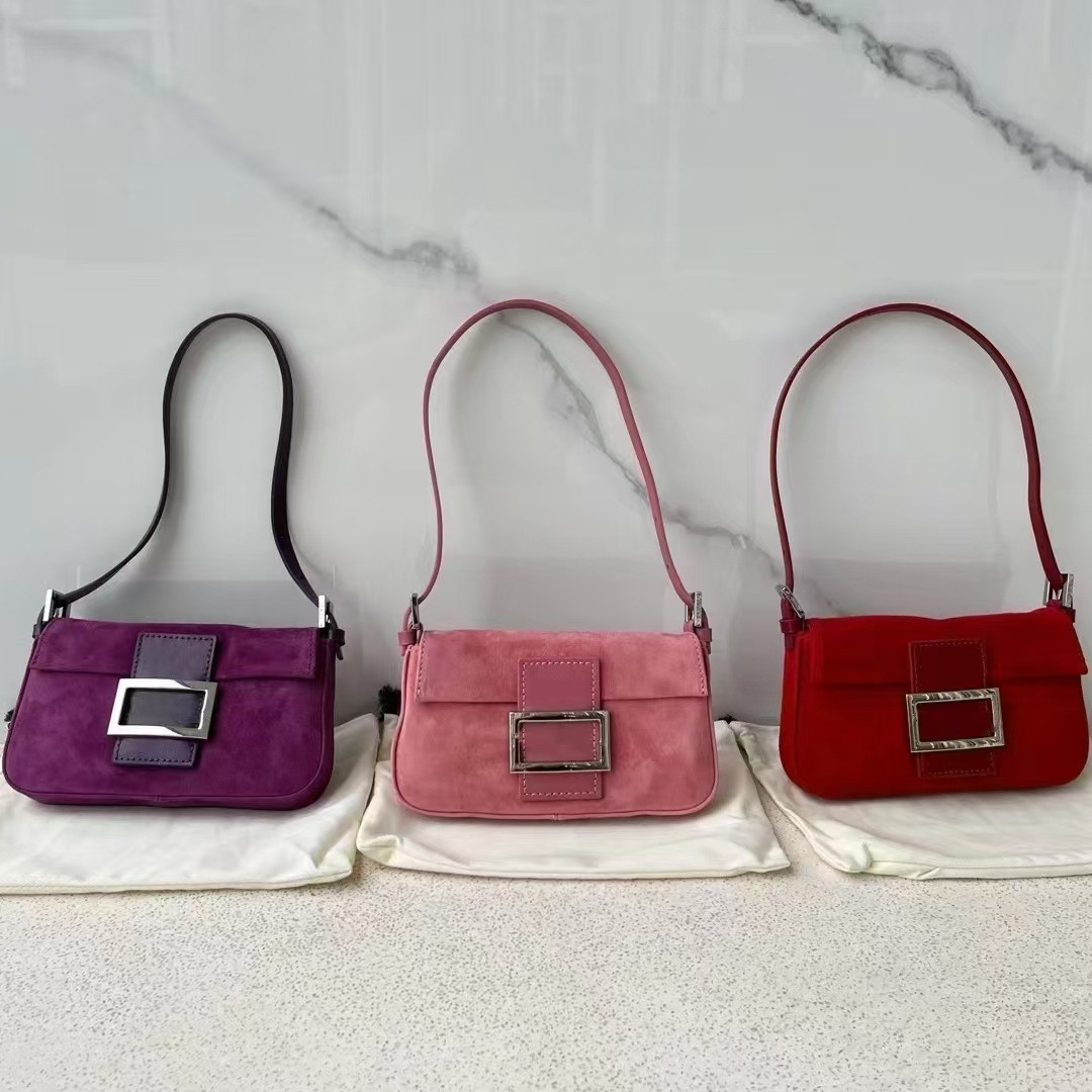 Fuchsia small handheld phone bag, shoulder bag, underarm bag