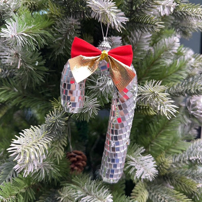 Navidad transfronteriza espuma discoteca espejo muletas decoración colgante árbol de Navidad colgante decoración de vidrio fábrica al por mayor