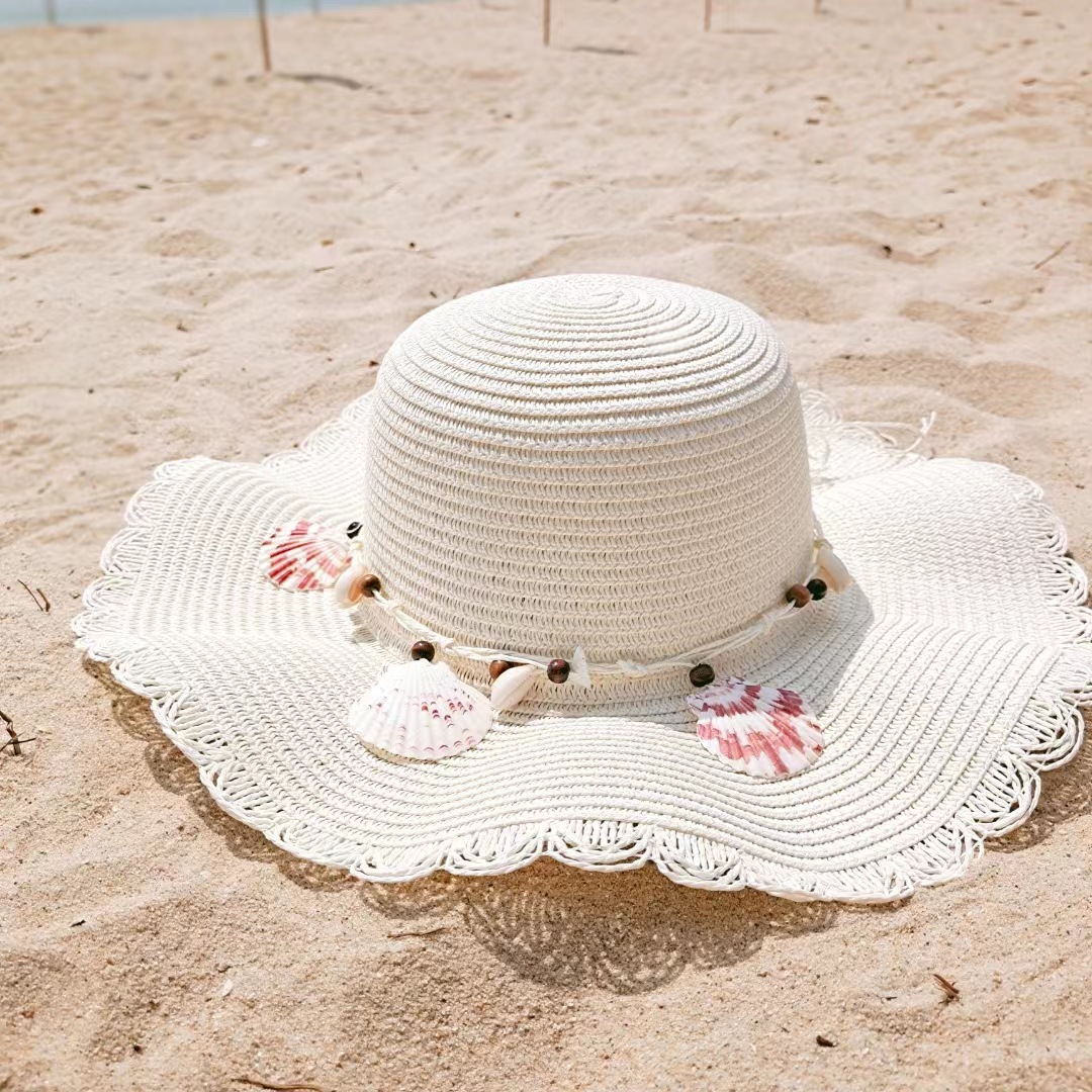 Big Eaves Rim Women's Cute Sweet Shell Big Eaves Straw Hat