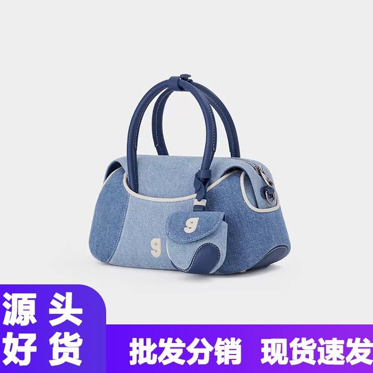 Kunogigi/Kulangjiji Baseball Boston Bag Small Women's Commuter Shoulder Crossbody Bag Retro Style New Style