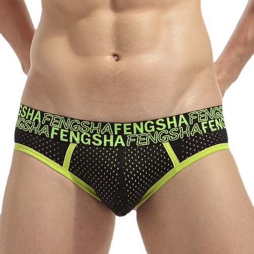 New quick-drying elastic men's underwear ice silk sexy mesh breathable youth U convex bag comfortable triangle shorts 443