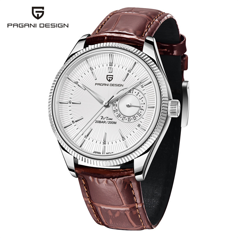 Bergani Pagani hombres reloj de negocios de moda zafiro espejo impermeable calendario reloj de cuarzo 1689