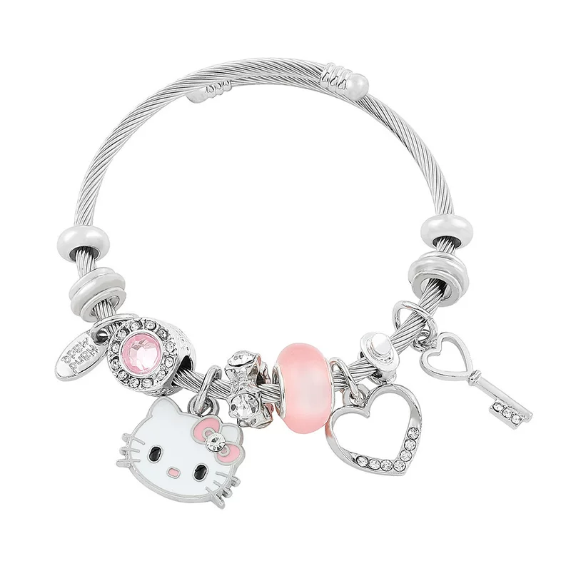 Браслет Hello Kitty японского стиля, 18 см + удлинитель 5 см, браслет-талисман, диаметр 60 мм