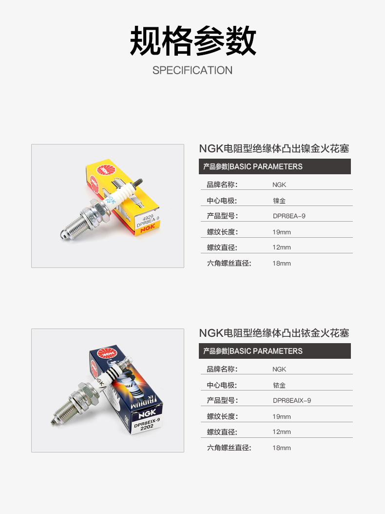 Genuine Ngk Original Spark Plug Dpr8Ea-9 Motorcycle Cb1300 Modified Iridium Dpr8Eix-9