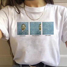 90s Vintage Tshirt Fashion Top Tees Female Vincent Van Gogh