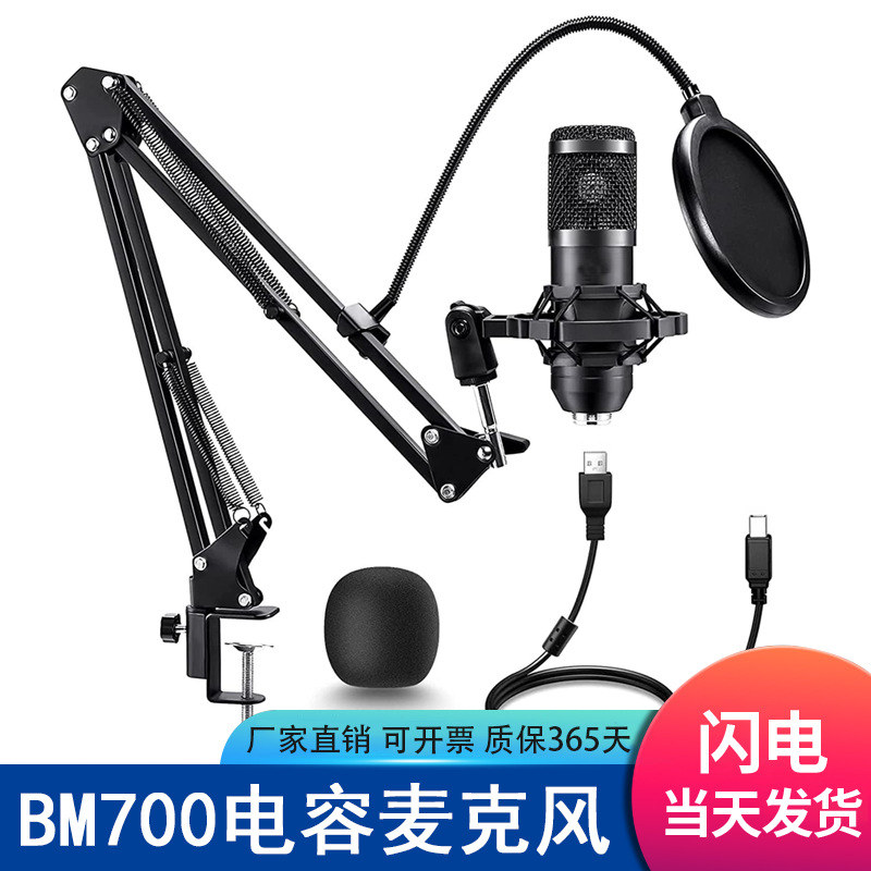 BM700 condenser microphone V8 sound card anchor computer recording bracket large diaphragm microphone live suit cross-border
