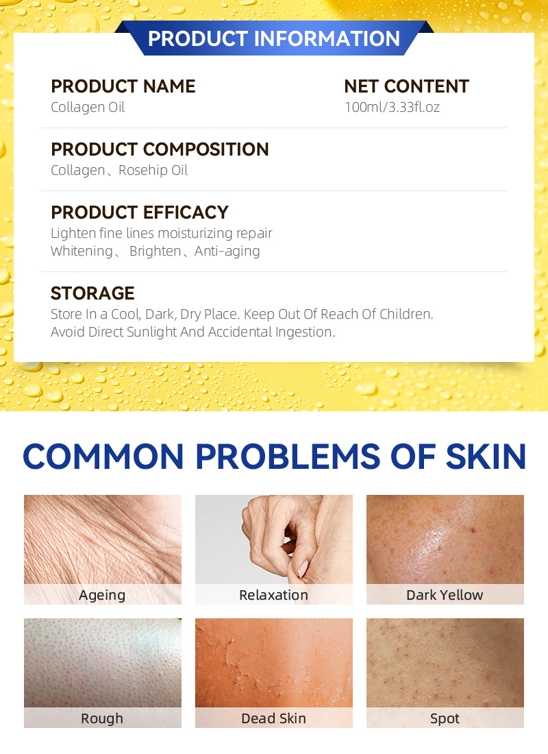 Disaar Cross-border Bone Collagen body oil Moisturizing Hydrating Brightening body Massage oil Wholesale body oil