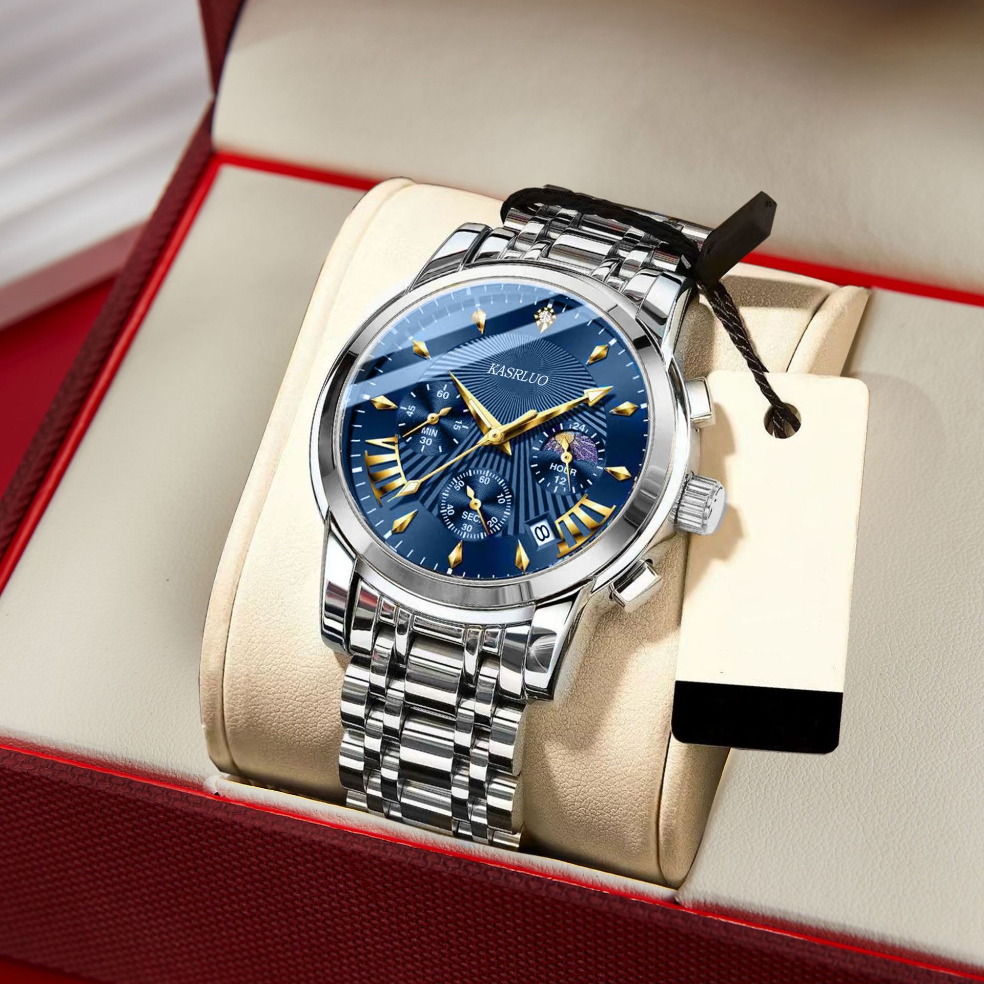 실버 벨트 블루 표면