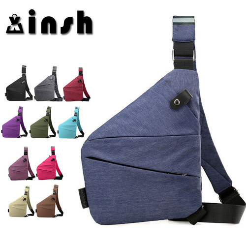 Right Shoulder Gun Bag Cross-border Wholesale Nylon Chest Bag Men Lightweight Simple Large Capacity Crossbody Bag Casual Close-fitting Single Shoulder Bag