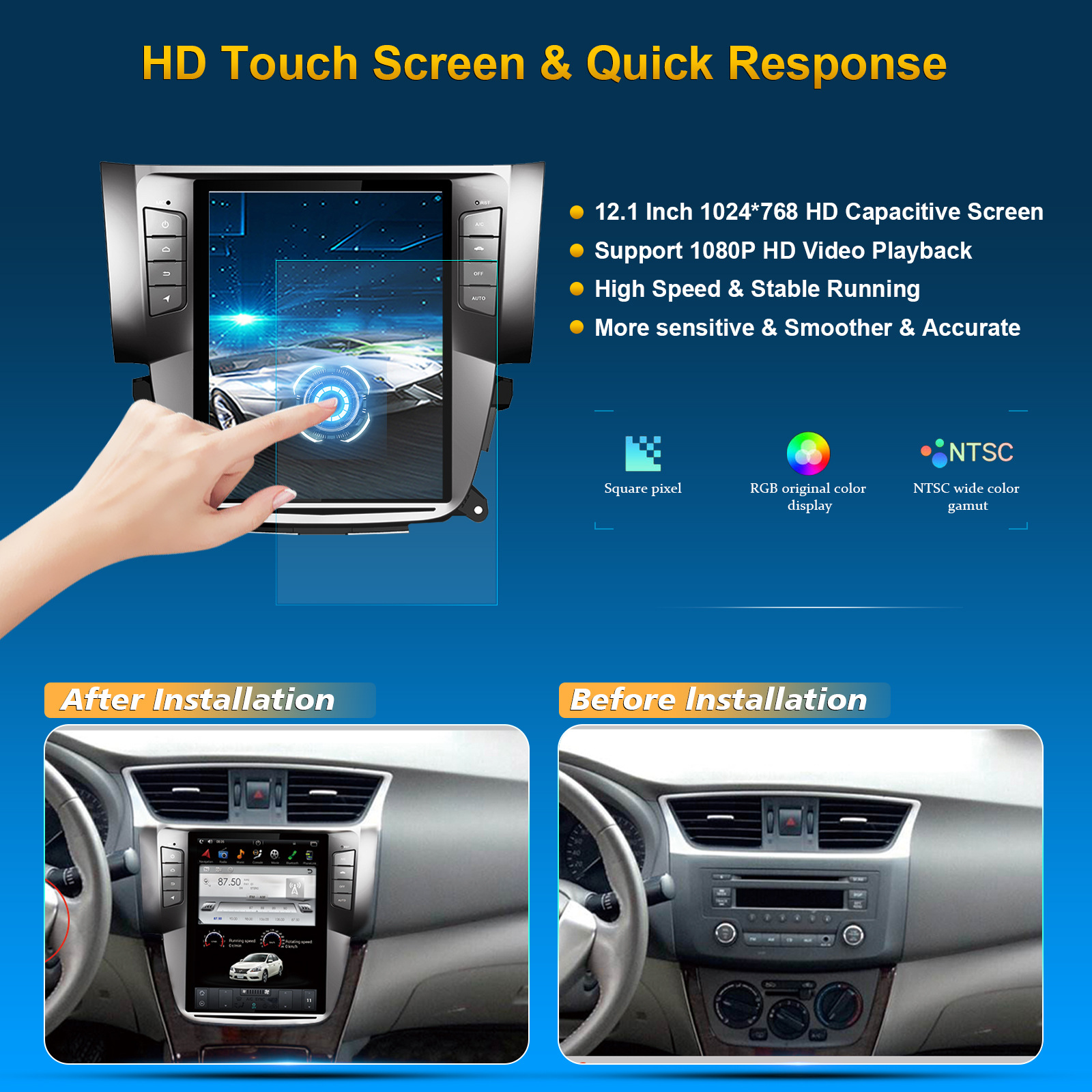 For Sylphy 10.4 inch vertical screen HD car GPS navigation