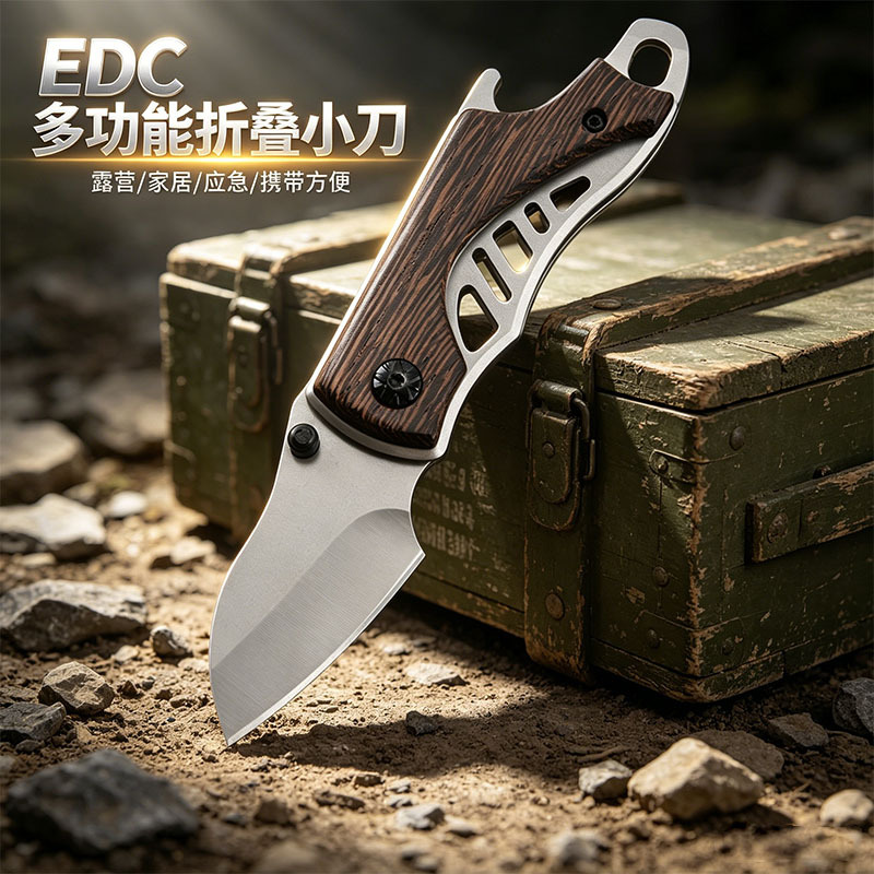 Cross-Border Direct Supply Outdoor High-Hardness Folding Knife Camping Fruit Knife Self-Defense Portable Pocket Knife Mini Pocket Knife