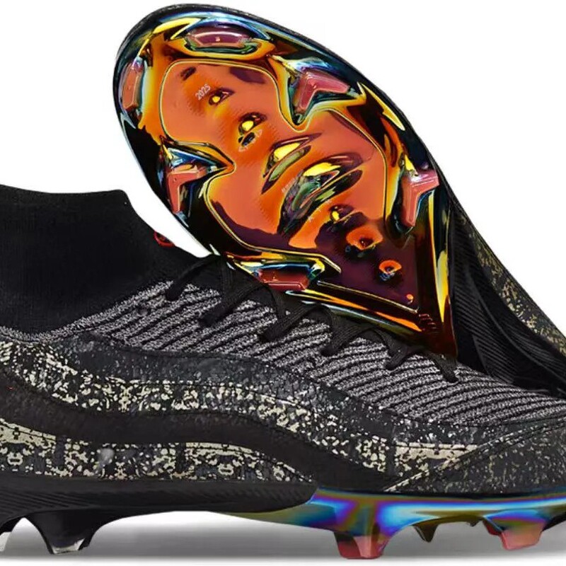 Ready-Stock Knitted High-Top Football Shoes with Colorful Outsoles, Speed-Oriented Competition Shoes Ready-Stock Knitted High-Top Football Shoes with Colorful Outsoles, Speed-Oriented Competition Shoes