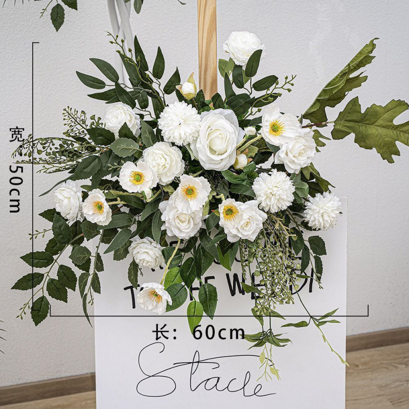 新款路引排花艺地排绢花订婚宴仿真成品大款装饰花布置婚庆婚礼|undefined