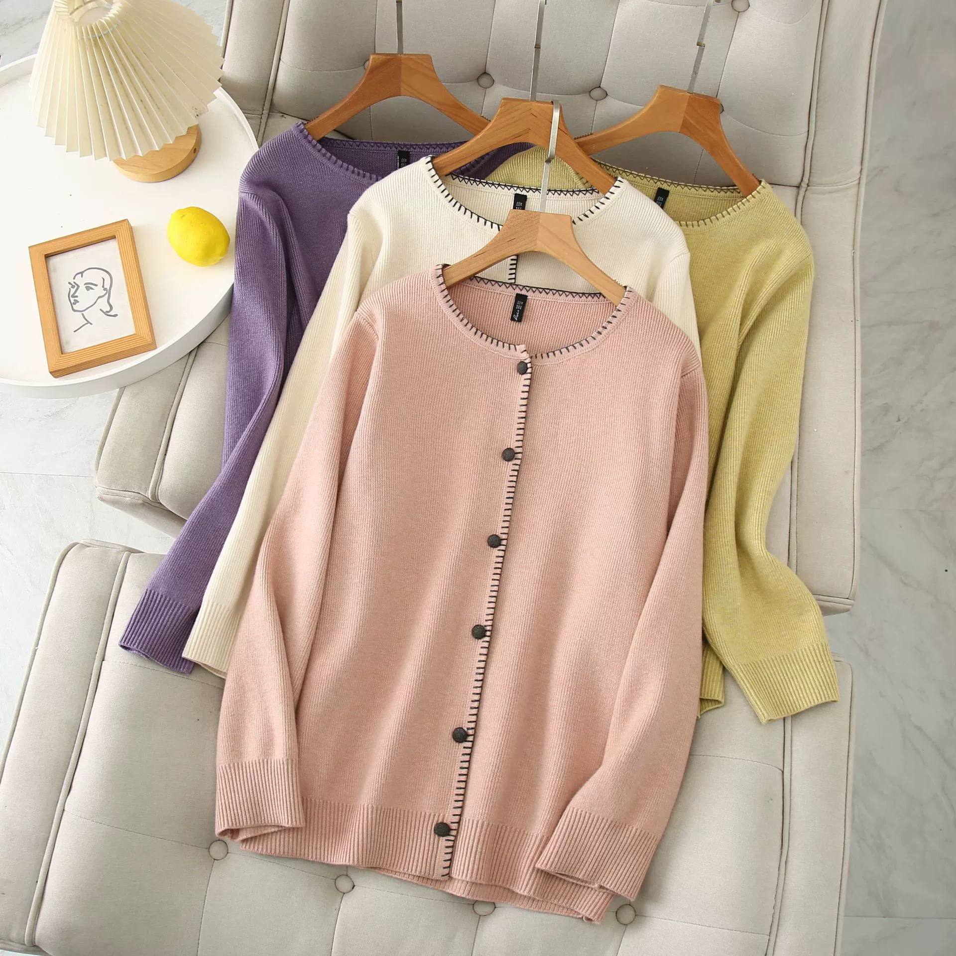 Autumn knitted sweater, cardigan, plus size, Korean style, oversize