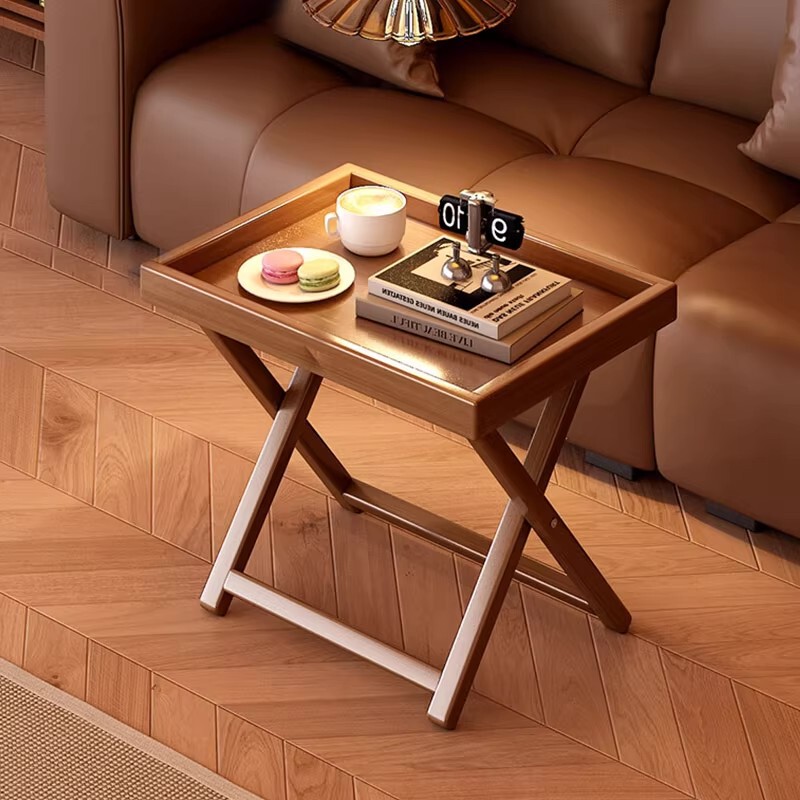 Foldable Coffee Table, Living Room Sofa Side Cabinet, Storage Tray, Side Table, Mobile Small Tea Table, Outdoor Small Table