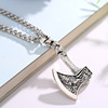 European and American R sales of Nordic mythology double -faced Odin Celtor crow ax men's necklace pendant manufacturers Z sales