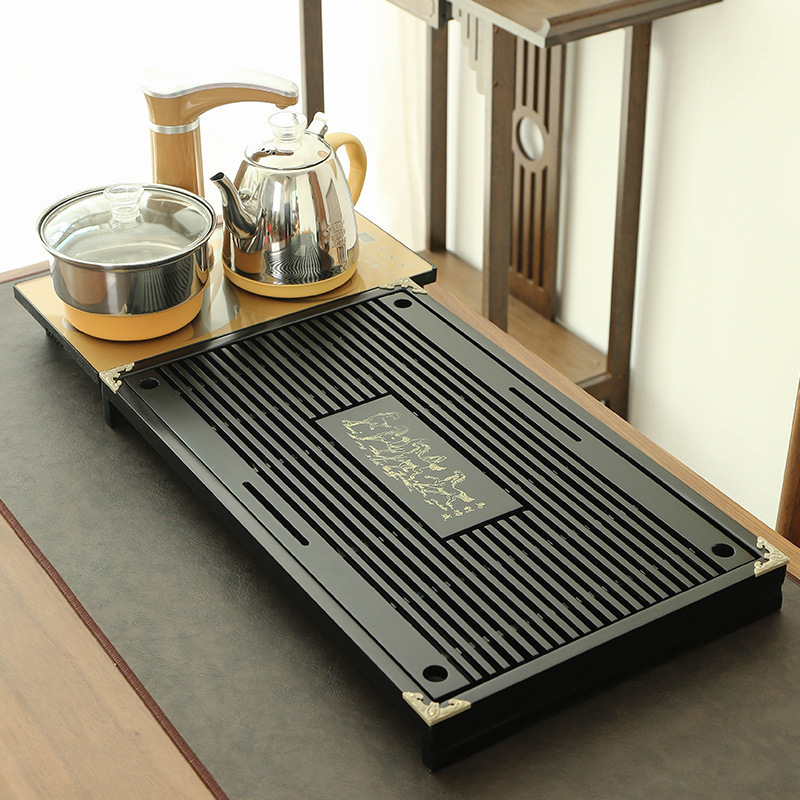 茶器セット家庭用全自動セット工夫茶杯紫砂茶道オフィス一体茶台実木茶盤|undefined