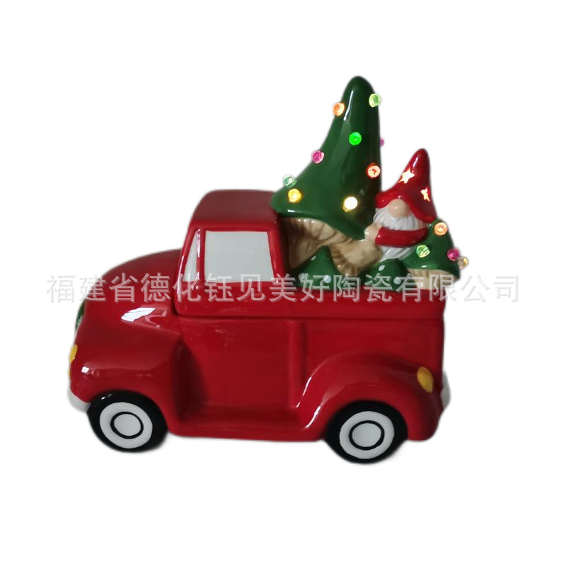 Cross -border LED retro truck Christmas biscuit can American hand…