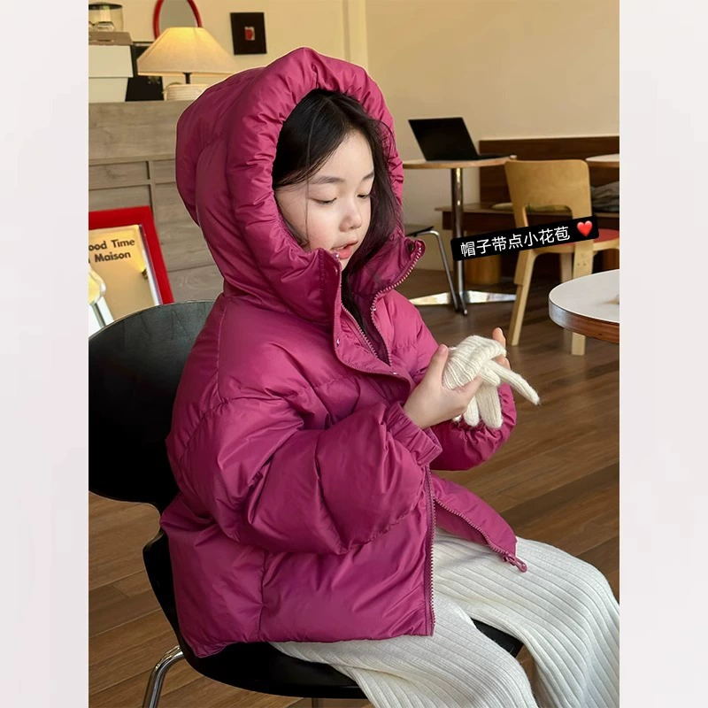 Children's Down Jacket, Teen Girls, Korean-Western Style, Thick Insulated Hoody