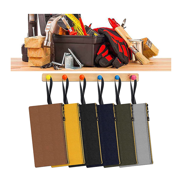 定制全棉16安帆布工具袋 拉链实用工具包 带提手多功能收纳袋oem