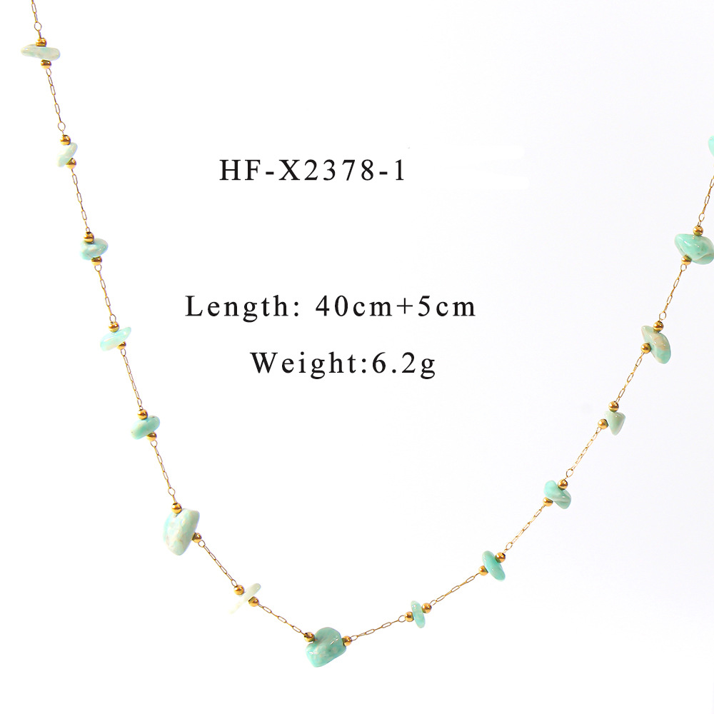 INS estilo caliente europeo y americano estilo bohemio collar de piedra natural pulsera conjunto de joyería de todo fósforo de verano para mujer 18K