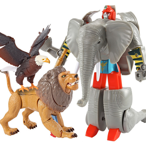 Kaierle Robot Fighter Lion Elephant White Tiger Eagle Panda Animal Pioneer Educational Transformation Toy Robot