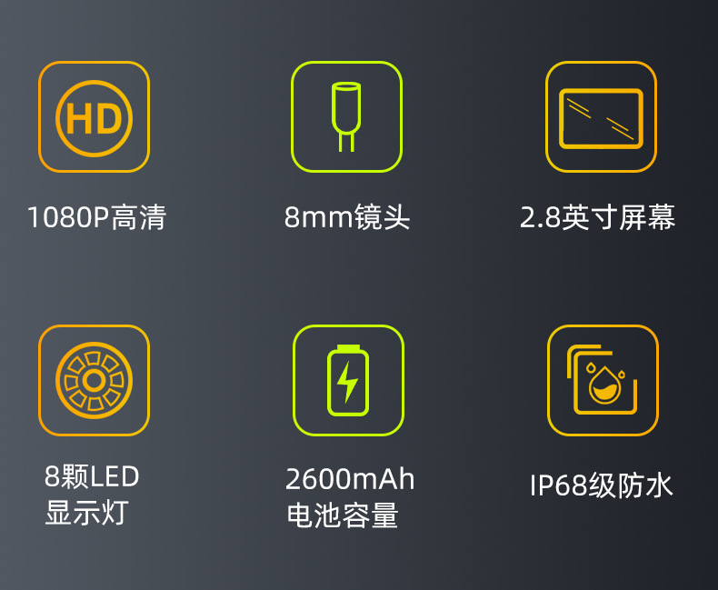 Handheld endoscope 2.8 inch IPS screen car repair