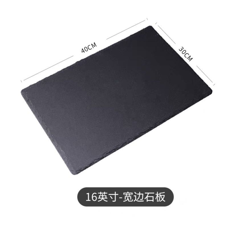 Platos de roca negra platos de pizarra natural platos de pizarra japonés platos de filete postre cojín de sushi