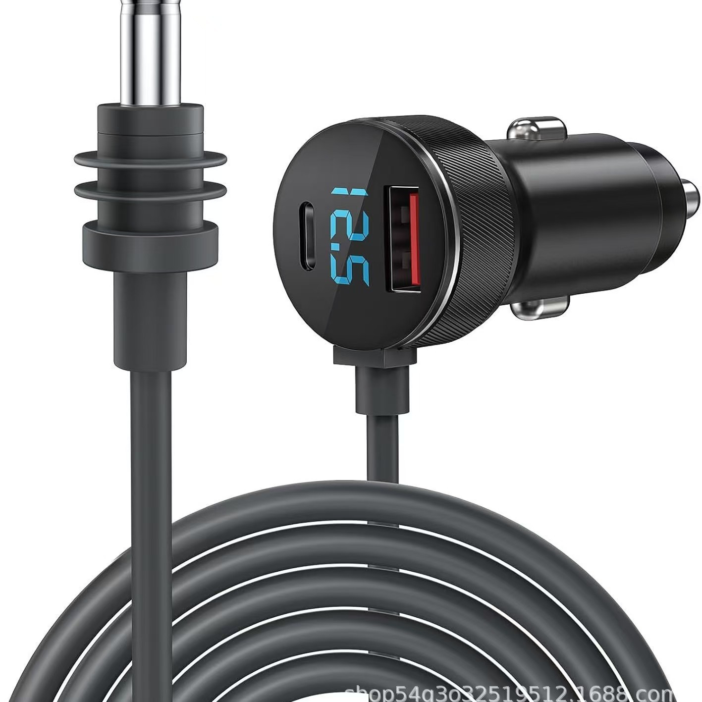 Cross-Border Hot-Selling Amazon Popular Car Cigarette Lighter 3m Waterproof Car Charging Source Line Dc Charger Manufacturer Wholesale