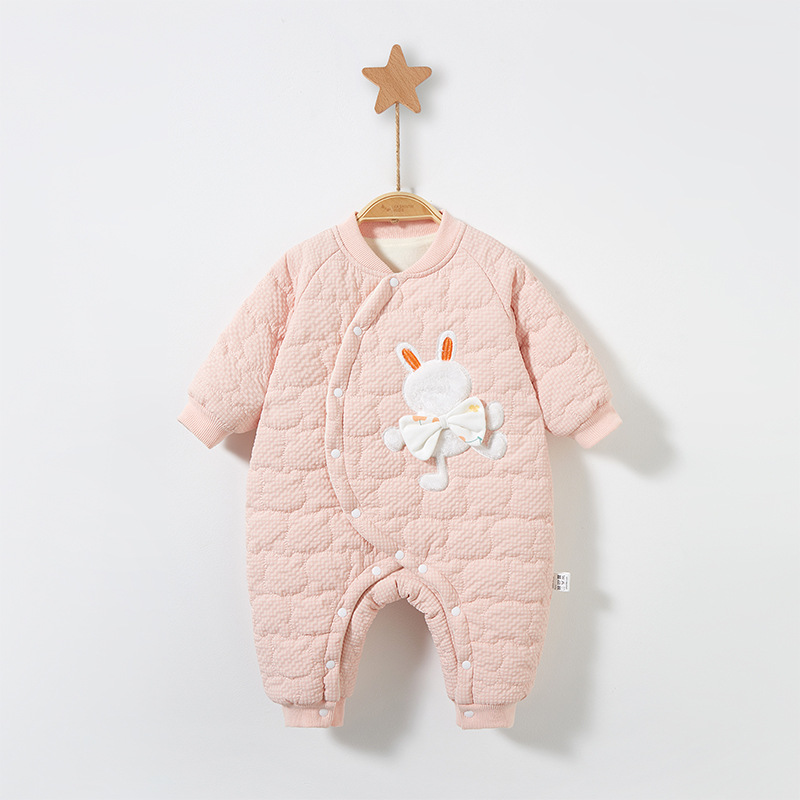 Mono de bebé Otoño e Invierno ropa de recién nacido hombres y mujeres forrado de lana engrosada caliente acolchado mameluco bebé ropa de invierno