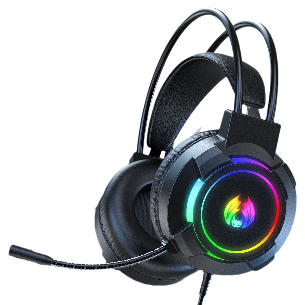 Auriculares de ordenador auricular bajo e-sports juego de pollo comiendo con micrófono de escritorio portátil auricular luminoso D2