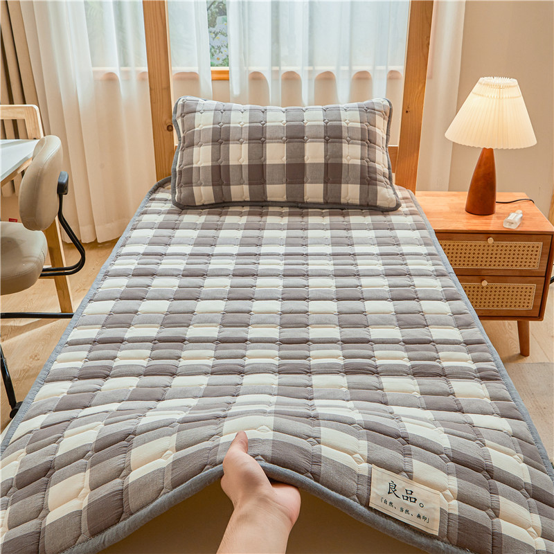 그레이 미디엄 그리드 - 신장 면 매트리스 패드