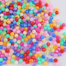 亚克力彩色圆珠直孔6mm儿童串珠diy手工项链手链珠帘饰品制作配件
