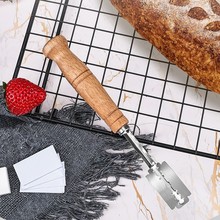 不锈钢面包割刀木柄弧形修容刀法棍割纹刀烘焙工具面包烘焙面包刀