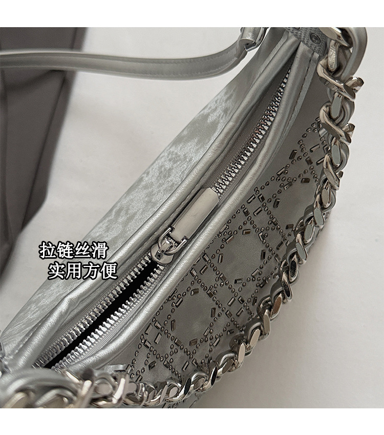 Trendy and stylish underarm bag for women 2025 summer new versatile and fashionable single-shoulder bag, chain denim crossbody bag Item Picture