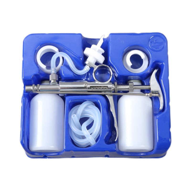 JIASHAN 5ml vacuna continua Dispositivo de inyección ajustable veterinario metal acero inoxidable aguja Dispositivo de inyección para pollo y cerdo