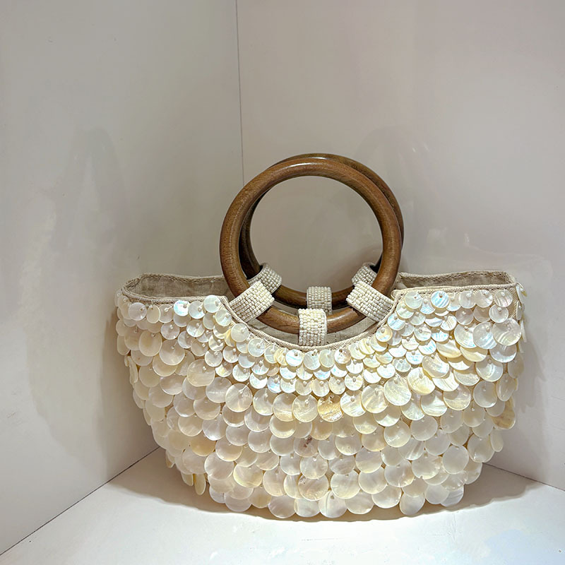 547g Weight Polyester Lining Material Weave Fashion Element Open Closure Type Single Shoulder Strap Strap Type Handbag Bags Type Casual Occasion Polyester Material Shell Pattern All Seasons Season Women's Gender Vacation Style Semicircle Shape Medium Size Women's Medium Polyester Shell Vacation Weave Semicircle Open Handbag 9