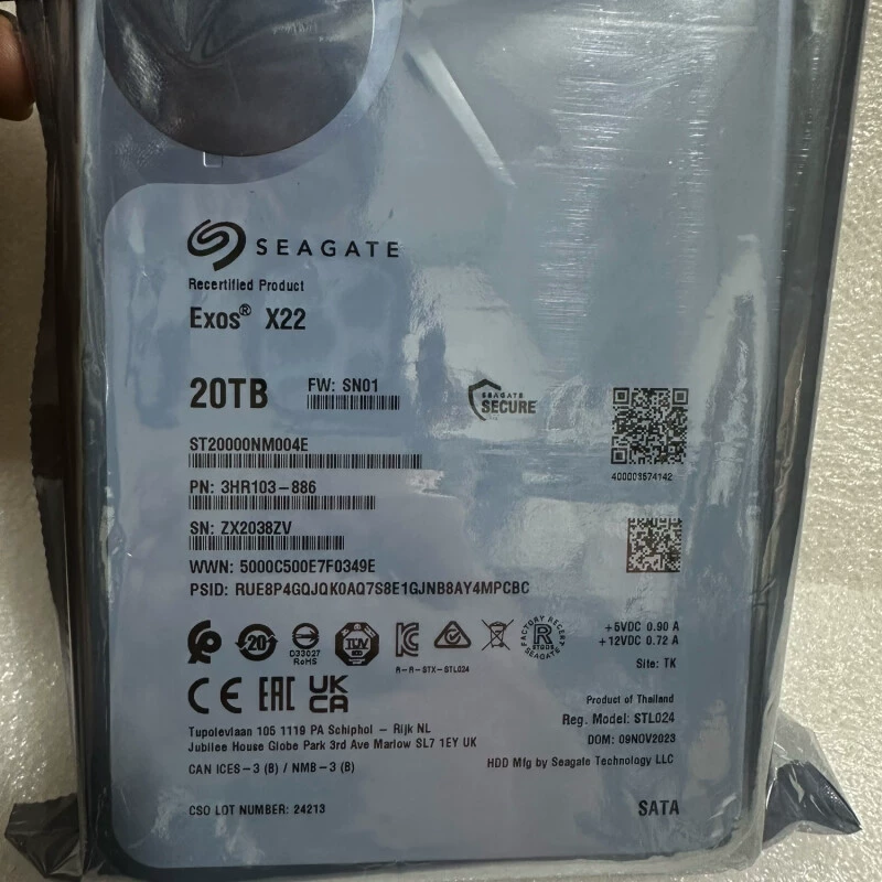 Новейший оригинальный 18Т 20Т жесткий диск 20ТБ EXOS X20 X22 механический жесткий диск ST180