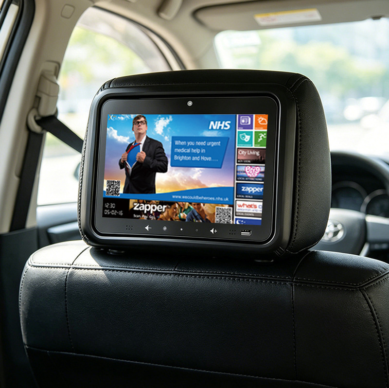 Car-Mounted Advertising Display Screen 10.1inch Cross-Border Headrest Integrated Advertising Screen High-Definition Smart Taxi Advertising Machine