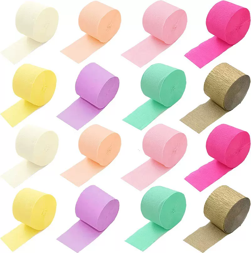 亚马逊热卖派对装饰彩带  彩色皱纹纸  生日派对彩带派对背景彩带