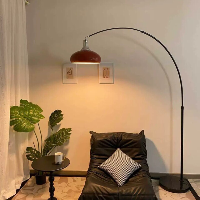 Modern minimalist Italian dopamine red floor lamp for living room sofa, high-end decoration, bedroom bedside ambiance fishing lamp