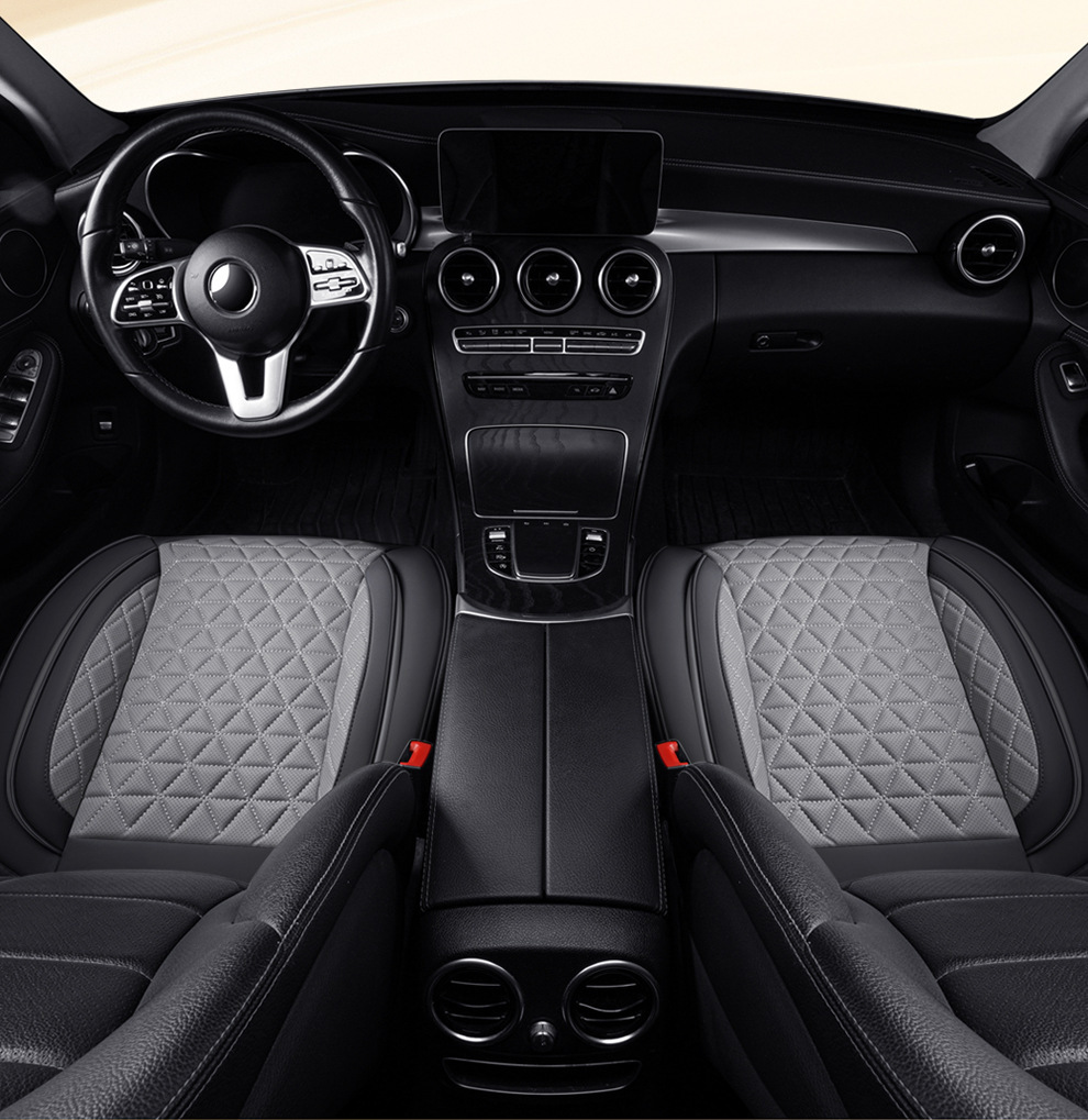 New Car Seat Cushion, Breathable Leather Car Seat Cover for All Seasons, Small Car Seat Cushion, Semi-Enclosed Car Seat Cover