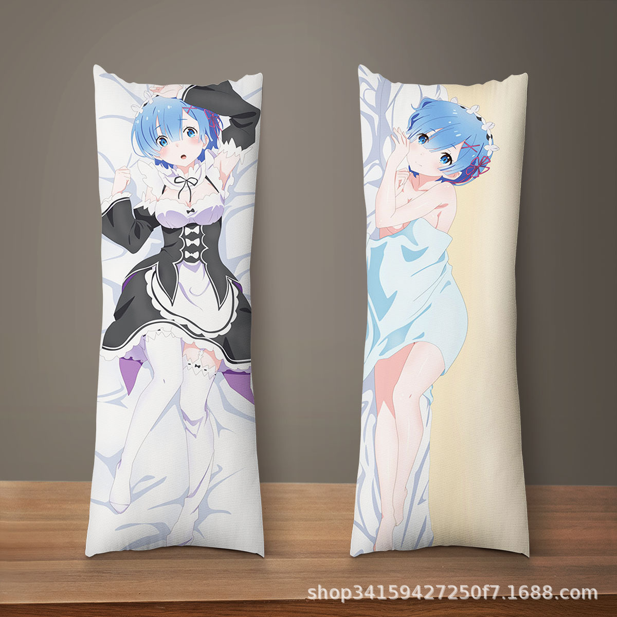 Re:Zero - Başka Bir Dünyada Hayata Başlamak için Rem Ram Tam Vücut Yastık Kılıfı Özel Yastık Kılıfı