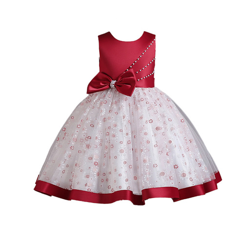 Children's cross-border dress, flower child wedding dress for girls, princess skirt, children's birthday anniversary dress, piano performance costume