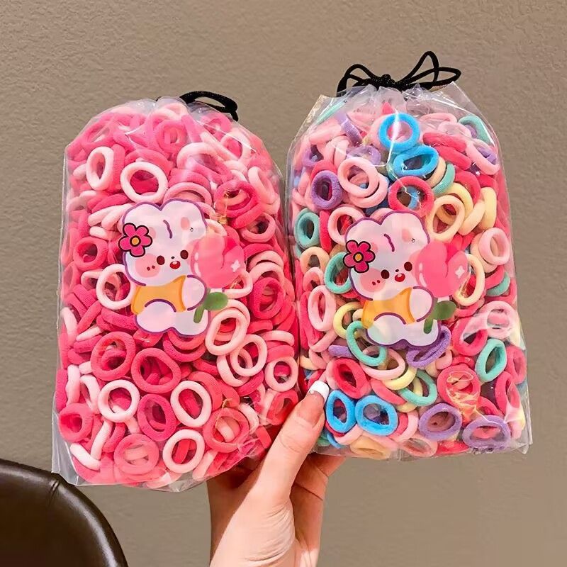 Bandas de goma de color caramelo para niños anillo de toalla bebé no lastimar el cabello elástico buena banda de goma para niñas atadas anillo de cabello tocado