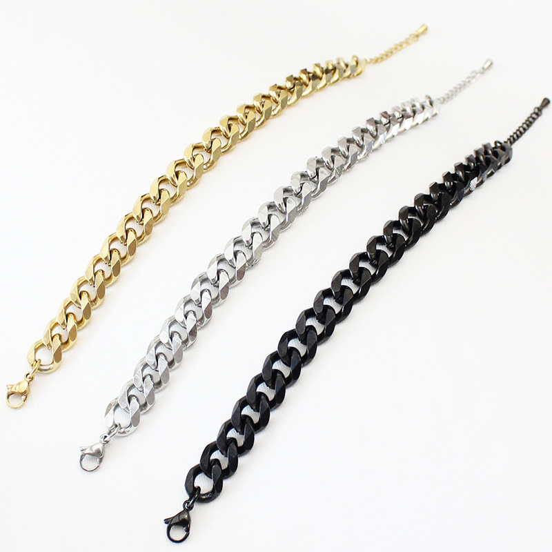 Bracelets Classification 1 Piece Quantity Hip-hop Solid Color Stainless Steel Plating Gold Plated Unisex Bracelets