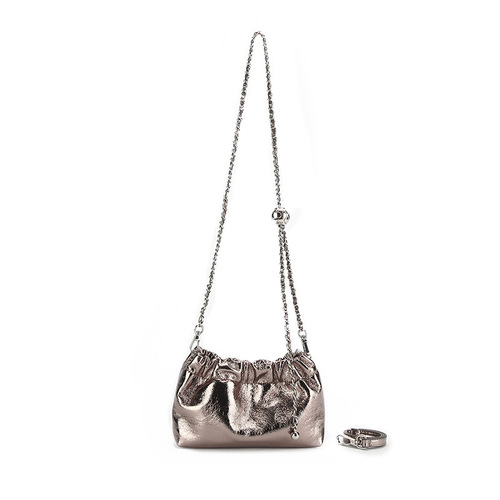 Bags for women, new leather pleated cloud bag, small fragrant style chain bag, simple and fashionable small gold ball shoulder crossbody bag