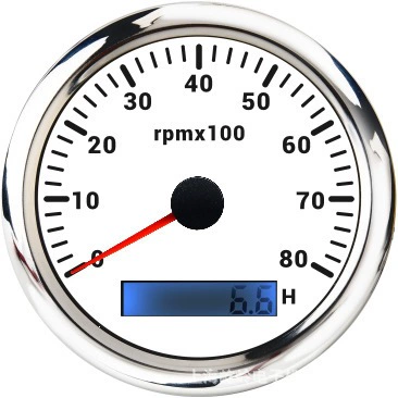 Function, 7-Color Adjustable Backlight automobile instrument - 8000rpm-silver-edge-white-base