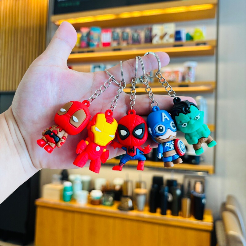 New Cartoon Avengers Keychain Creative Spider-Man Iron Man Deadpool Doll Backpack Pendant Small Gift New Cartoon Avengers Keychain Creative Spider-Man Iron Man Deadpool Doll Backpack Pendant Small Gift