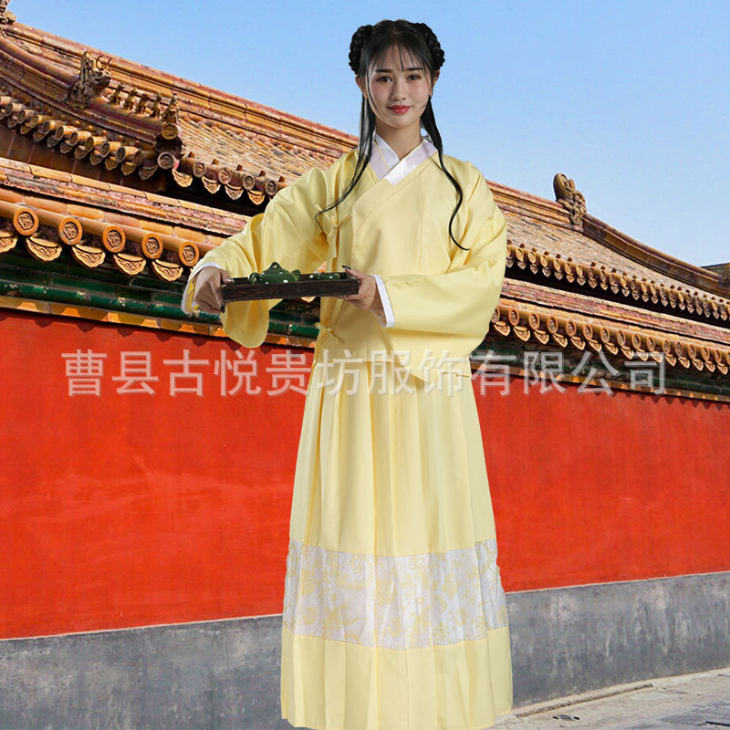 明朝服装女丫鬟古装侍女服汉服宫女服宫廷佣人女仆民女服民族风-阿里巴巴